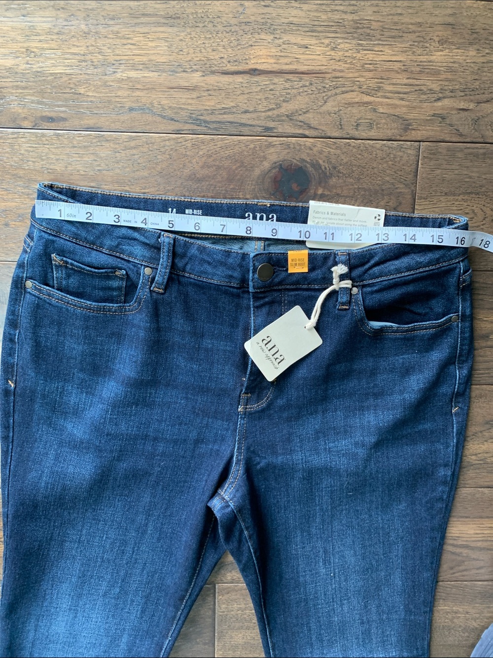 a.n.a Women’s Mid-rise Dark Blue Boot-Cut Jeans. Brand New with tags. Size:14. - Picture 5 of 8